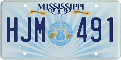 MS license plate HJM491