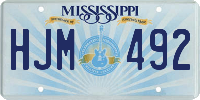 MS license plate HJM492