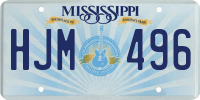 MS license plate HJM496