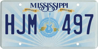 MS license plate HJM497
