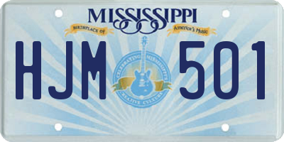 MS license plate HJM501