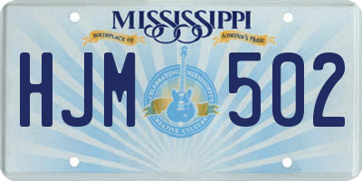 MS license plate HJM502