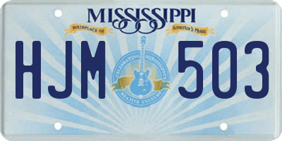 MS license plate HJM503