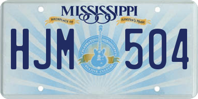 MS license plate HJM504