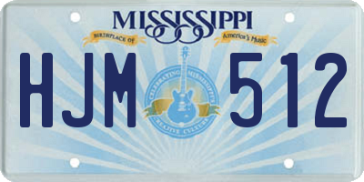 MS license plate HJM512
