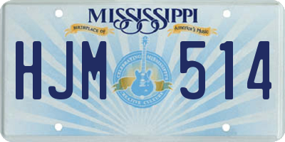MS license plate HJM514