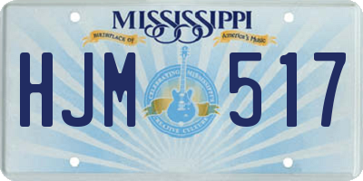 MS license plate HJM517
