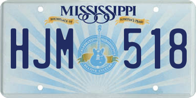MS license plate HJM518