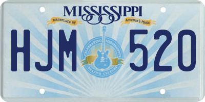 MS license plate HJM520