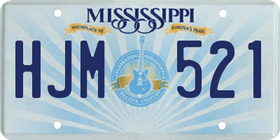 MS license plate HJM521