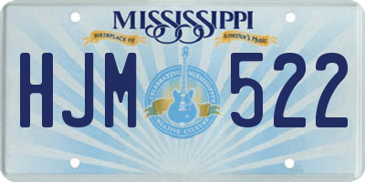 MS license plate HJM522