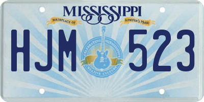 MS license plate HJM523