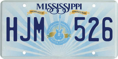 MS license plate HJM526