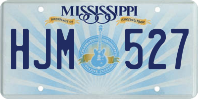 MS license plate HJM527