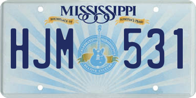 MS license plate HJM531