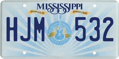 MS license plate HJM532