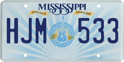 MS license plate HJM533