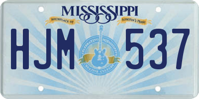 MS license plate HJM537