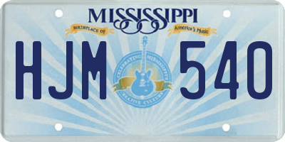 MS license plate HJM540