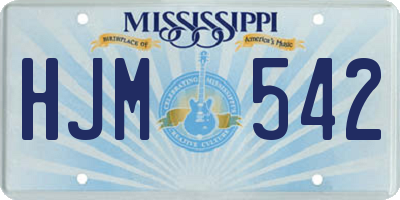 MS license plate HJM542