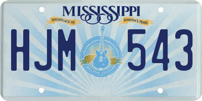 MS license plate HJM543
