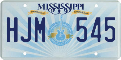 MS license plate HJM545