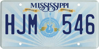 MS license plate HJM546