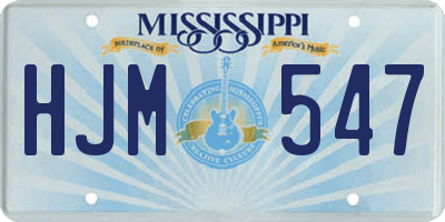 MS license plate HJM547