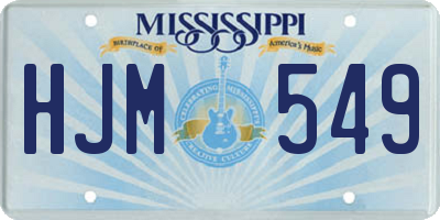 MS license plate HJM549