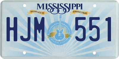 MS license plate HJM551