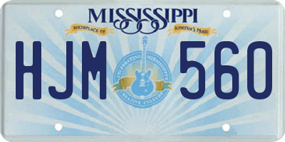 MS license plate HJM560