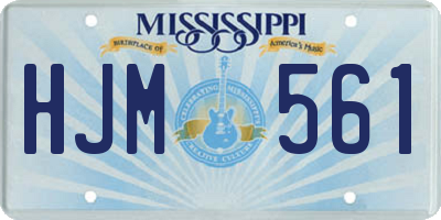 MS license plate HJM561