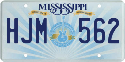 MS license plate HJM562