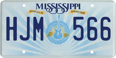 MS license plate HJM566