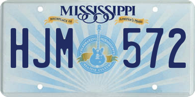 MS license plate HJM572