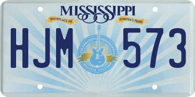 MS license plate HJM573
