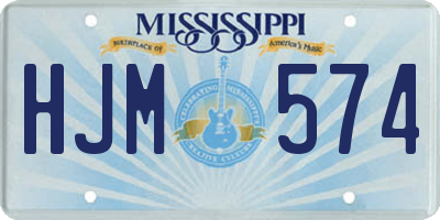 MS license plate HJM574
