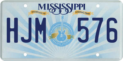 MS license plate HJM576