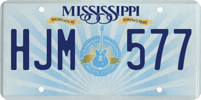 MS license plate HJM577