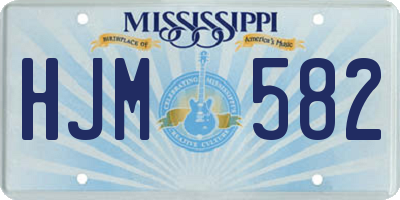 MS license plate HJM582