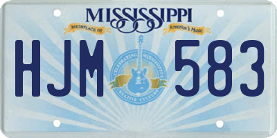 MS license plate HJM583