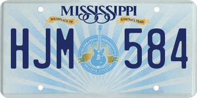 MS license plate HJM584