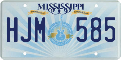 MS license plate HJM585
