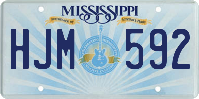 MS license plate HJM592
