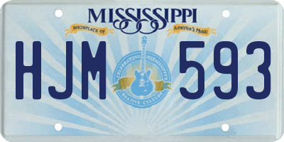 MS license plate HJM593