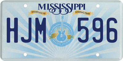 MS license plate HJM596