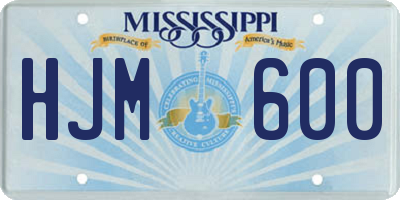 MS license plate HJM600