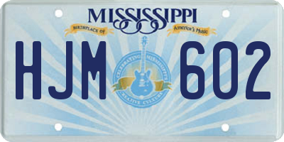 MS license plate HJM602