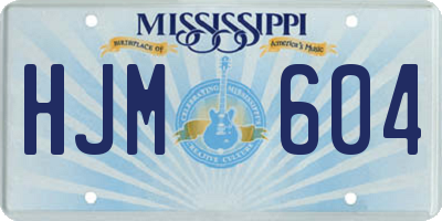MS license plate HJM604