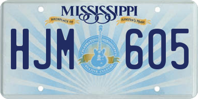 MS license plate HJM605